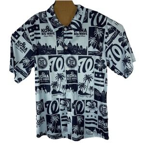 Nationals Men's Shirt Size L Blue Kona Big Wave Aloha Hawaiian MLB Washington DC